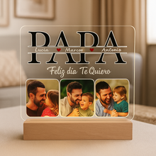 Carregar imagem no visualizador da galeria, Lámpara Papá 3 Fotos Personalizadas - Imagina Y Compra