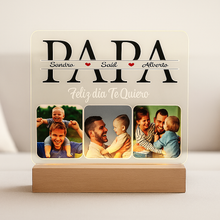 Carregar imagem no visualizador da galeria, Lámpara Papá 3 Fotos Personalizadas - Imagina Y Compra