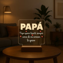 Carregar imagem no visualizador da galeria, Lámpara Papá con Frase - Imagina Y Compra