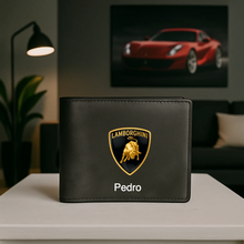 Cargar imagen en el visor de la galería, Cartera Negra Personalizada de Coches Superdeportivos - Imagina Y Compra