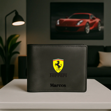 Cargar imagen en el visor de la galería, Cartera Negra Personalizada de Coches Superdeportivos - Imagina Y Compra
