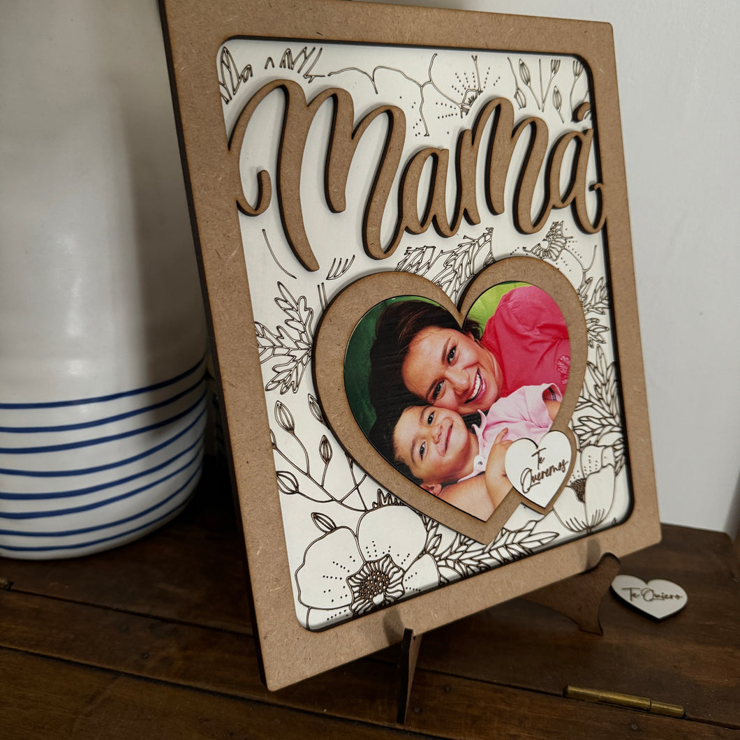 Cuadro Mamá Corazón Personalizado en madera - Imagina Y Compra