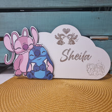 Carregar imagem no visualizador da galeria, Letrero Stich y Angel Personalizado en madera - Imagina Y Compra