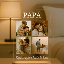 Carregar imagem no visualizador da galeria, Lámpara Papá 4 Fotos Personalizadas y Frase
