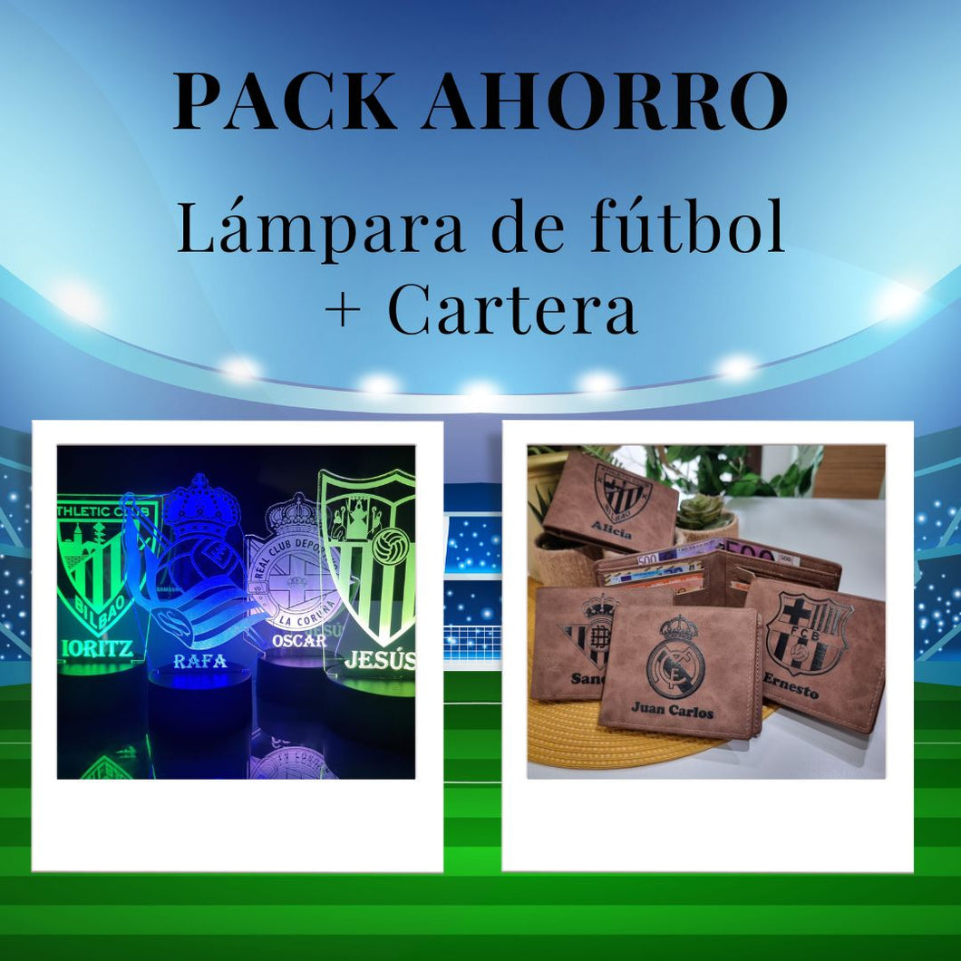 Pack Ahorro Lámpara + Cartera de Fútbol Personalizadas