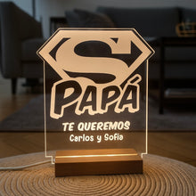 Load image into Gallery viewer, Lámpara Súper Papá Personalizada - Imagina Y Compra
