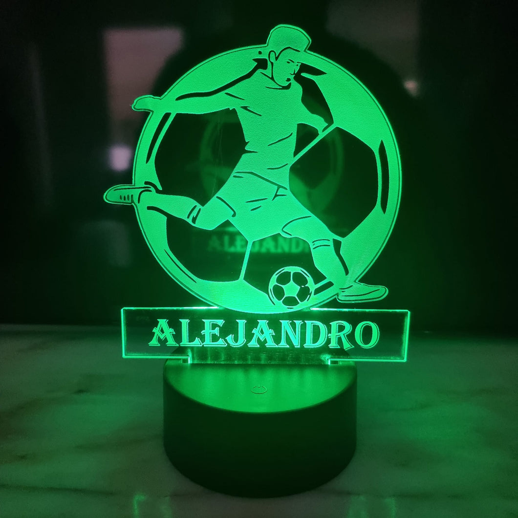 Lámpara Balón Jugador de Fútbol Personalizada - Imagina Y Compra