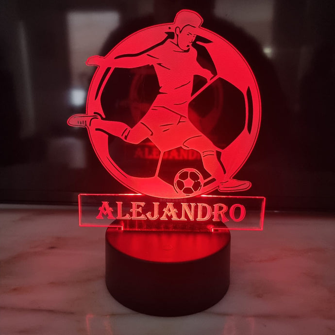 Lámpara Balón Jugador de Fútbol Personalizada - Imagina Y Compra