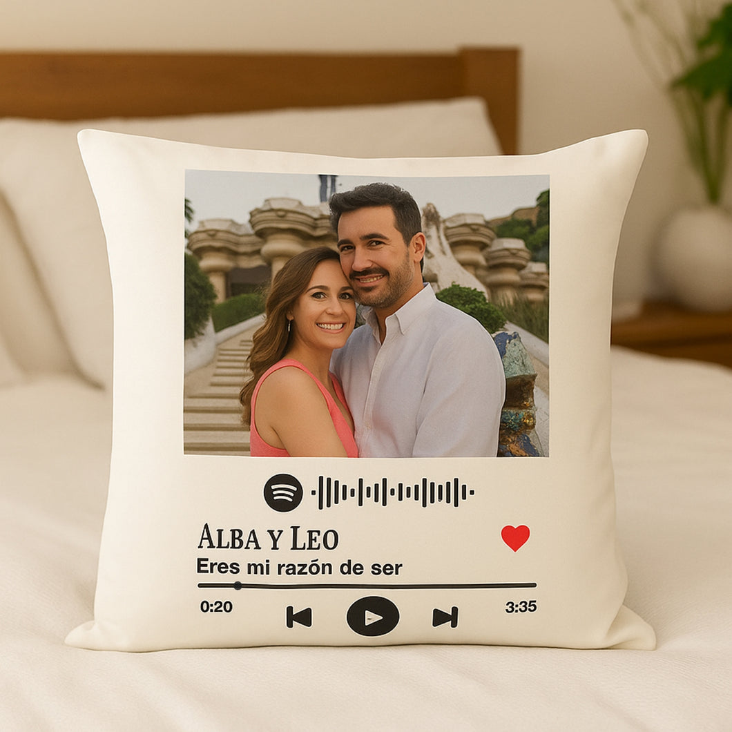 Cojín Personalizado con Foto Spotify