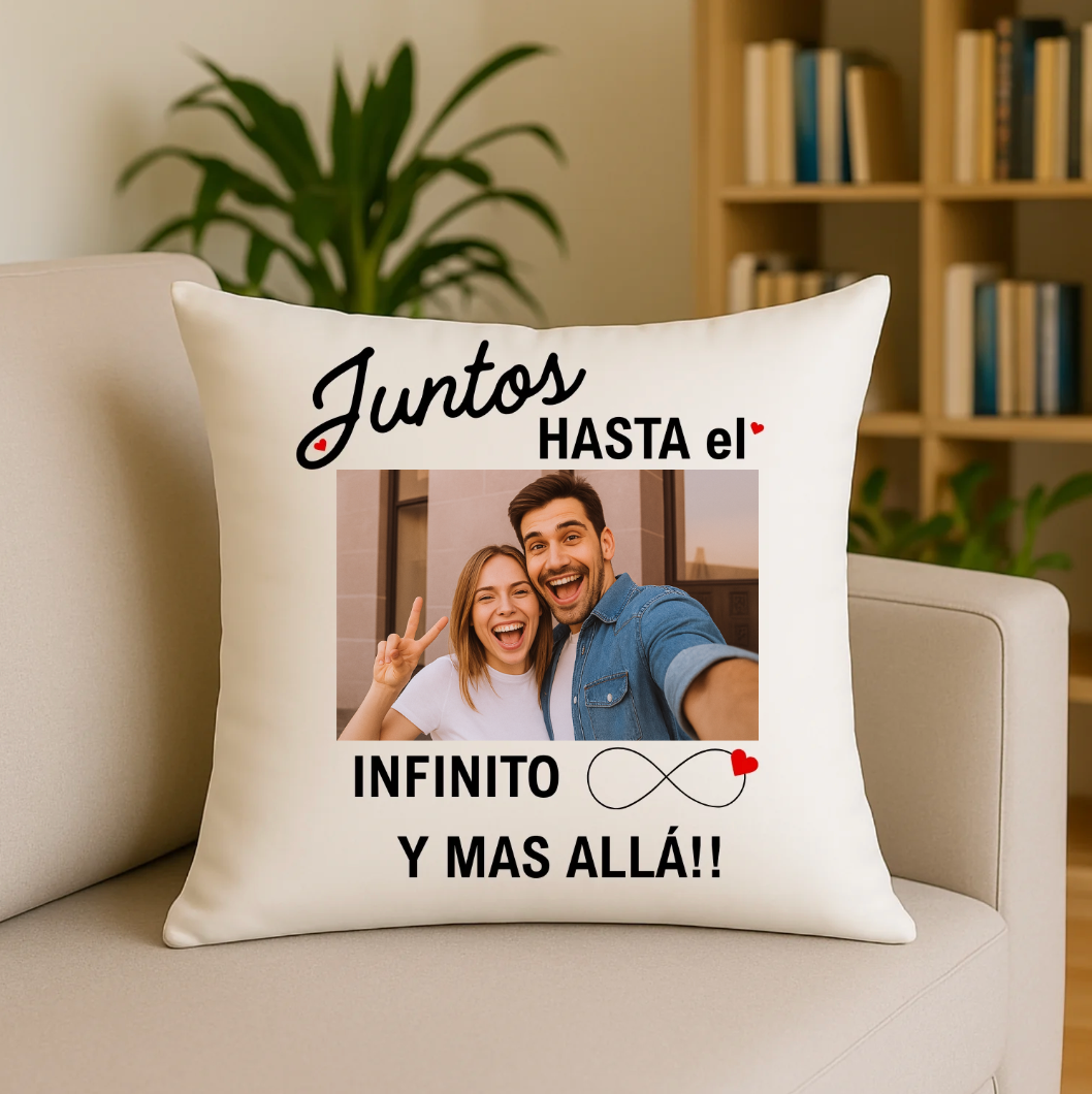 Cojín Personalizado Juntos hasta el infinito - Imagina Y Compra