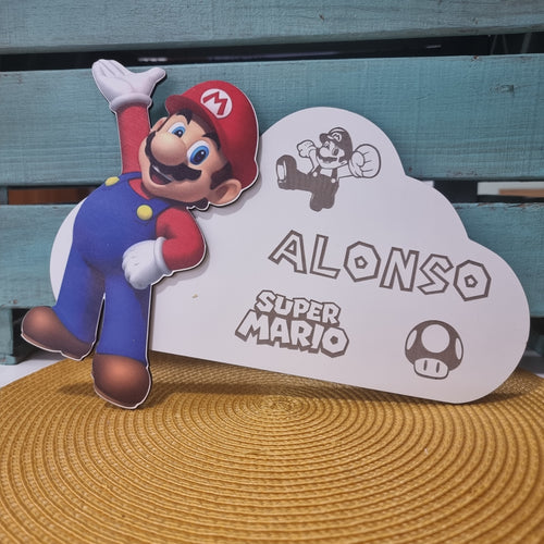 Letrero Mario Personalizado en madera - Imagina Y Compra