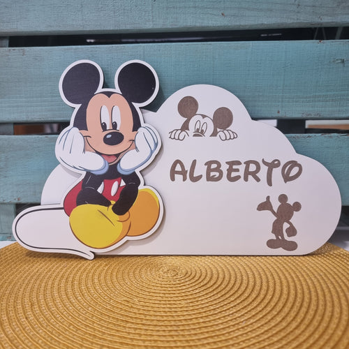 Letrero Mickey Personalizado en madera - Imagina Y Compra