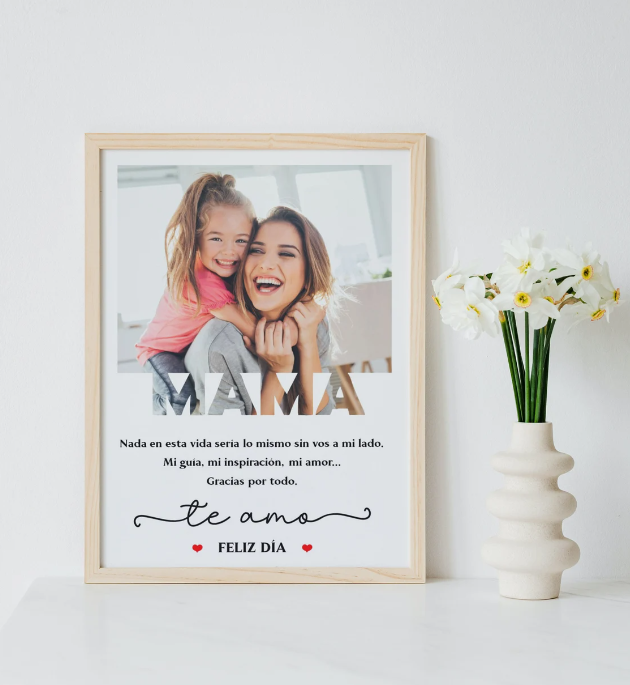 Cuadro decorativo MAMÁ con texto personalizado