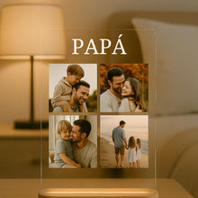 Carregar imagem no visualizador da galeria, Lámpara Papá 4 Fotos Personalizadas y Frase
