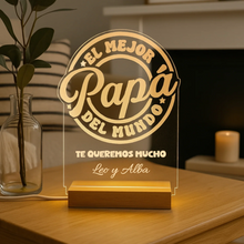 Cargar imagen en el visor de la galería, Lámpara Mejor Papá Personalizada - Imagina Y Compra
