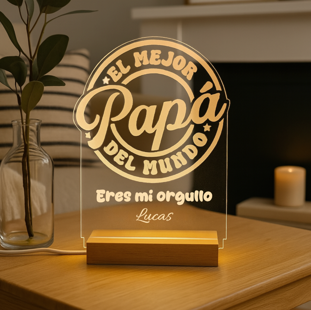 Lámpara Mejor Papá Personalizada - Imagina Y Compra