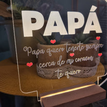 Cargar imagen en el visor de la galería, Lámpara Papá con Frase - Imagina Y Compra
